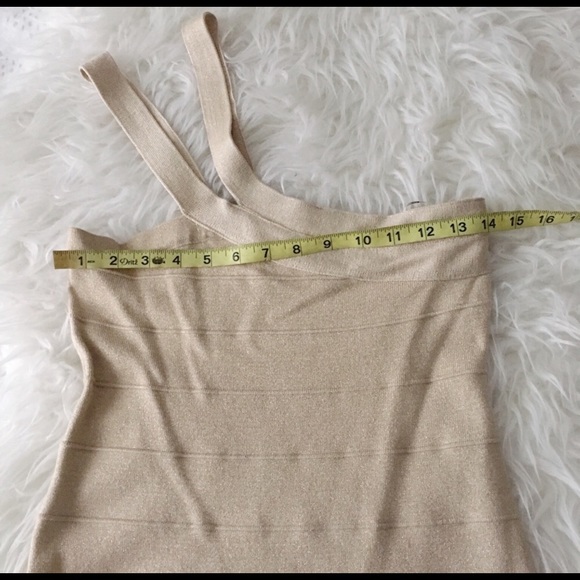 Gold Shimmery One Shoulder Dress - Picture 2 of 9